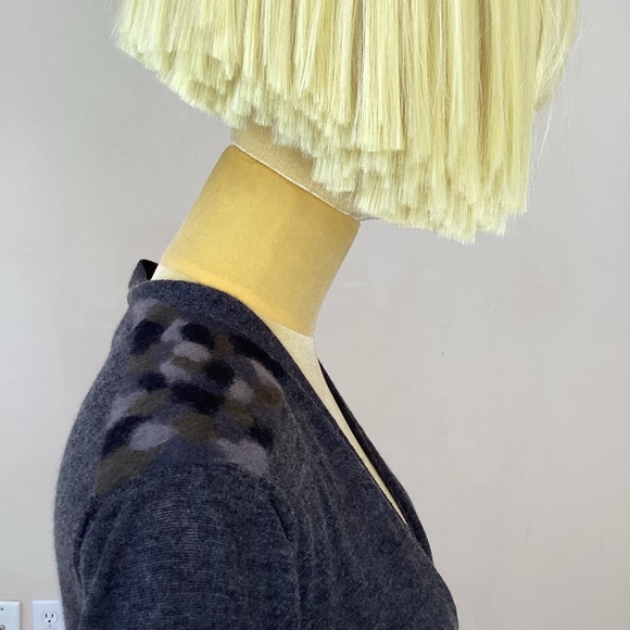 Prada Cardigan Gray Long Sleeve with V-Neck Cardigan Sweater SZ 2 - Picture 5 of 6